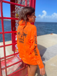 Safety Orange Hoodie Rash Guard